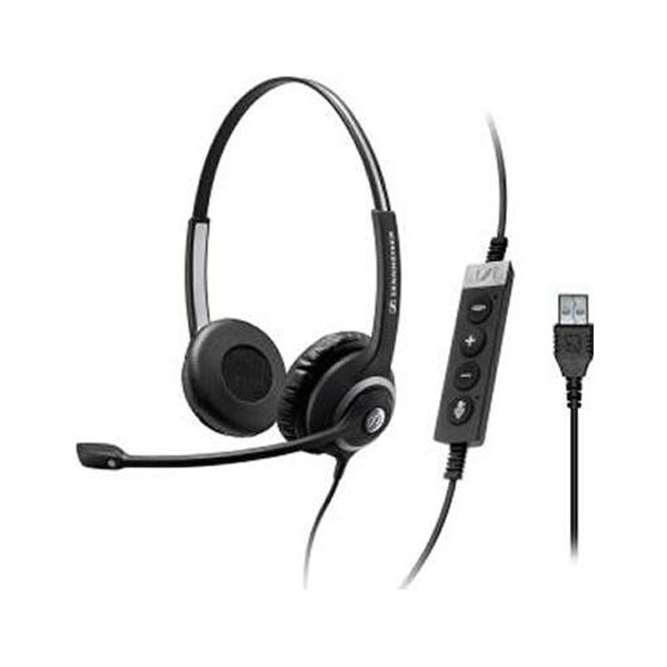 Two-Sided Pro Comm Headset with USB & Microphone Skype for Business