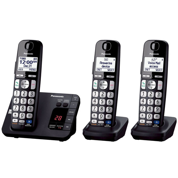 Panasonic KX-TGE233B Large Keypad Expandable Cordless Handsets