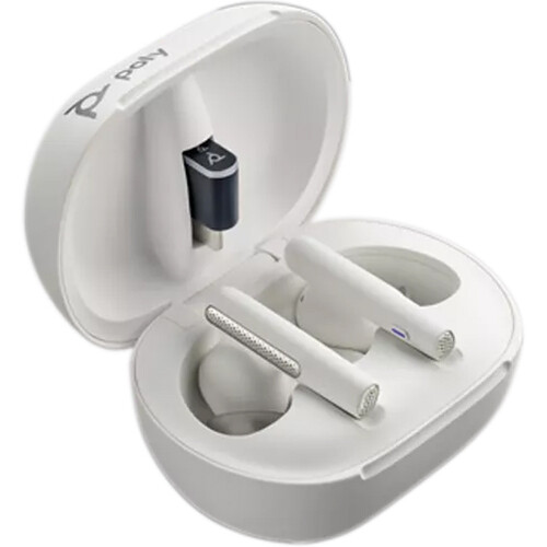 Plantronics Voyager Free 60+ UC Earset with Touchscreen Charge Case - USB-C - White