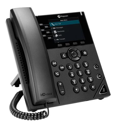 Polycom VVX 350 6-line IP Phone, POE