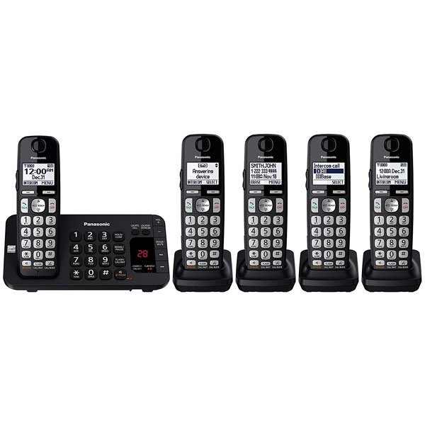 Panasonic KX-TGE445B Backlit LCD Display Cordless Handsets