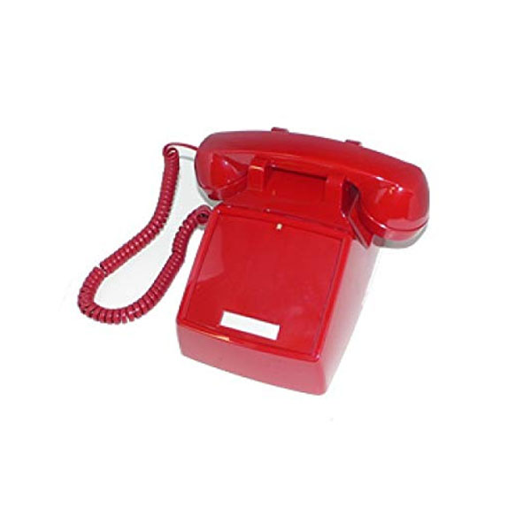 Cortelco No Dial Desk Phone - Red