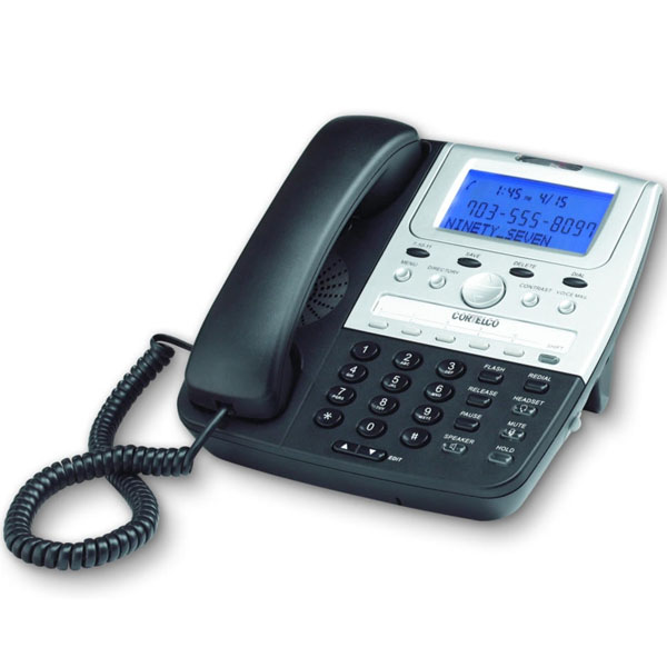 Cortelco Feature 2-Line Black Telephone