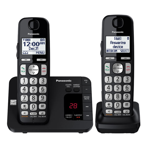 Panasonic KX-TGE432B 2 HS Expandable Large Keypad Cordless Phones