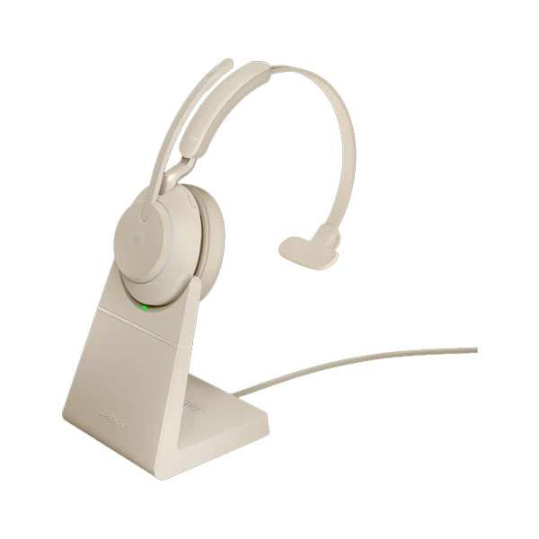 Jabra Evolve2 65 Link 380C MS Mono Wireless Headset - Stand Beige