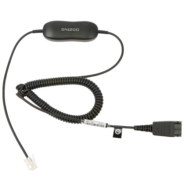 Jabra GN1200 Smart Cord, QD to RJ9 6' Coiled Direct Connect Cord