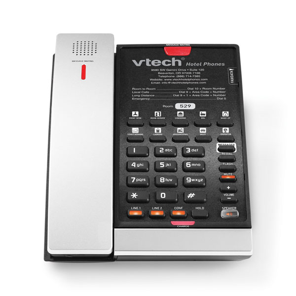Vtech VTH-CTM-S2421-SB Expandable SIP 2-Line Cordless Phone - Silver